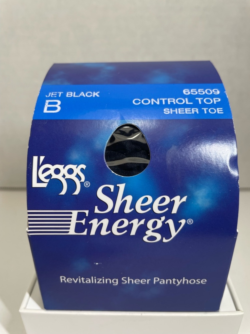 L'eggs Sheer Energy Revitalizing Sheer Pantyhose - Jet Black, Size B, NIP